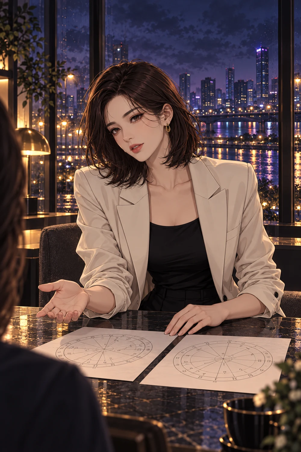 출생 차트를 살피는 서아